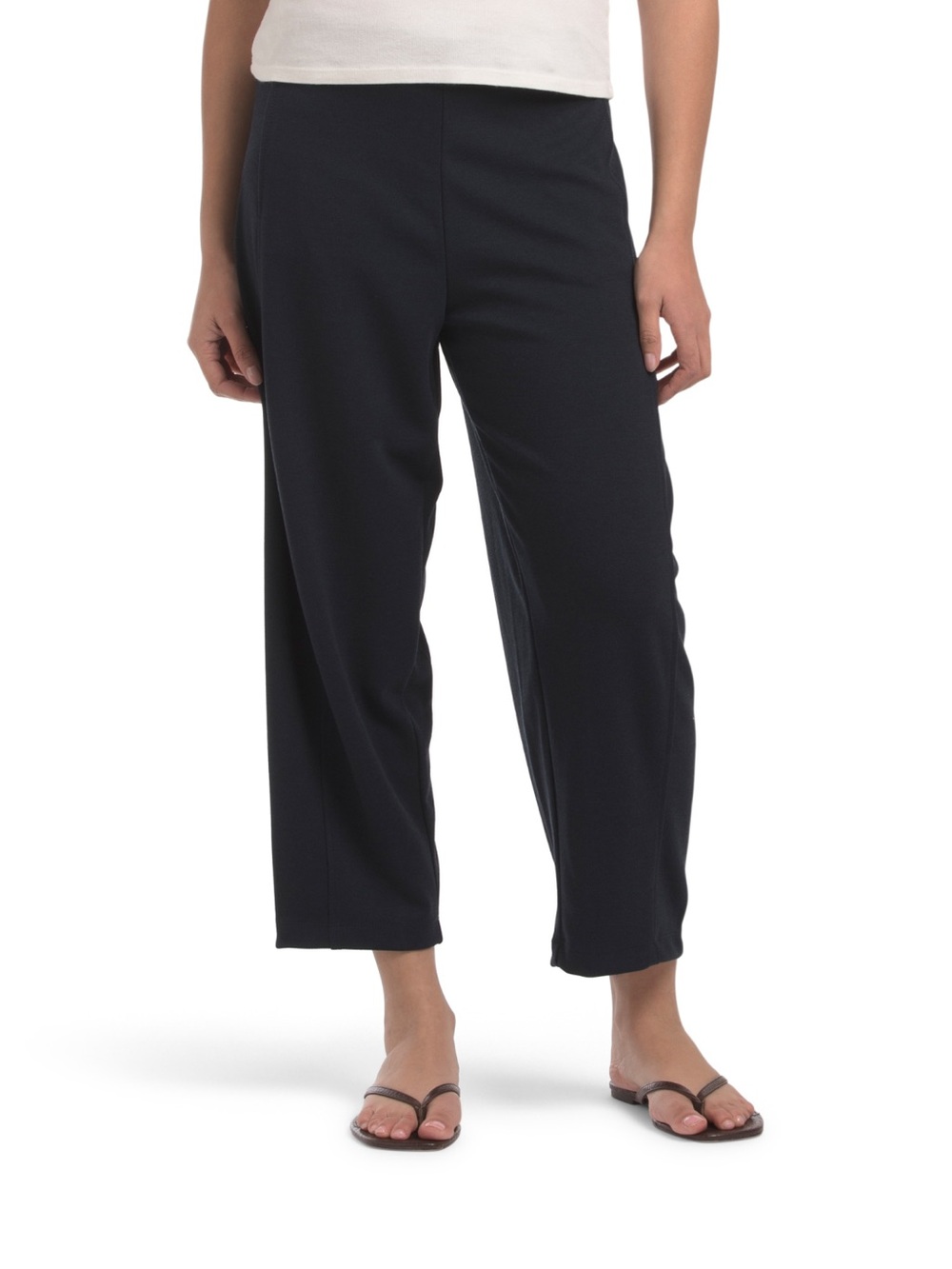 MAX STUDIO LONDON NAVY 
Knit Twill Barrel Leg Pants